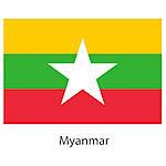 Flag  of the country  myanmar. Vector illustration.  Exact colors.