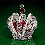 Russian Imperial Big Crown. Realistic 3D Scene.