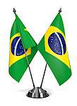 Brazil - Miniature Flags Isolated on White Background.