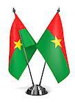Burkina Faso - Miniature Flags Isolated on White Background.