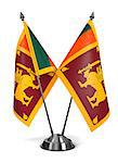 Sri Lanka - Miniature Flags Isolated on White Background.