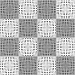 Design seamless monochrome checked pattern. Abstract convex textured background. Vector art. No gradient