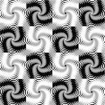 Design seamless whirlpool movement illusion background. Abstract square geometric pattern. Vector art. No gradient