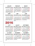 Pocket calendar 2016 template. Illustration in vector format