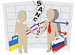 Ukraine sanctions against Russia. Illustration in vector format