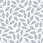 Abstract seamless pattern with leaves. Vector illustration.
