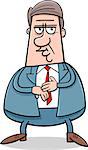 Cartoon Illustration of Businessman or Manager Character