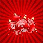 Abstract Christmas background with baubles