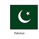 Flag  of the country  pakistan. Vector illustration.  Exact colors.