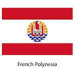 Flag  of the country  french polynesia. Vector illustration.  Exact colors.