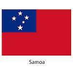 Flag  of the country  samoa. Vector illustration.  Exact colors.