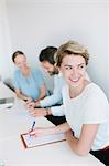 People working in meeting room