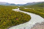 Winding river in mountains