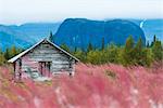 Old wooden building in mountains