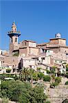 Valldemossa (Valldemosa) with parish church Sant Bartomeu, Majorca (Mallorca), Balearic Islands, Spain, Mediterranean, Europe