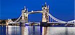 River Thames and Tower Bridge at night, London, England, United Kingdom, Europe