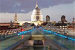 Millennium Bridge and St. Paul's Cathedral, London, England, United Kingdom, Europe