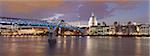 Millennium Bridge, St. Paul's Cathedral and River Thames, London, England, United Kingdom, Europe