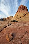 Sandstone formations and rock with clouds, Coyote Buttes Wilderness, Vermilion Cliffs National Monument, Arizona, United States of America, North America