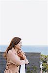 Fashionable Japanese woman on a balcony