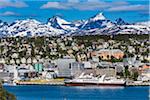 Skyline and harbour of Tromsoe, Troms, Northern Norway, Norway