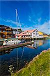 Scenic view of village and harbour, Kabelvag, Vagan, Austvagoya, Loften, Nordland, Northern Norway, Norway