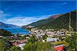 Scenic overview of Queenstown, Otago, South Island, New Zealand