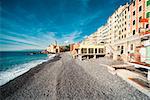 View of Camogli. Camogli is a small Italian fishing village and tourist resort