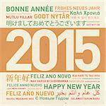 Happy new year from the world. Different languages celebration card