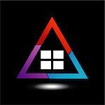Logo showing growing real estate market in different colors