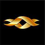 Twisted ribbon- abstract logo in gold