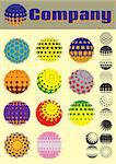 set of colorful vector pattern for making emblems