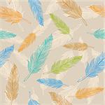 Seamless color feather pattern