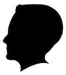 a boy head silhouette vector