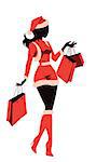 Santa Girl with shopping bags