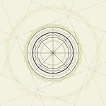 Retro geometric shape with circles and triangles