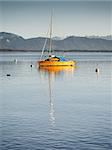 A sailing boat at the Starnberg Lake in Germany