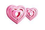 pink symbolic valentine hearts, isolated 3d render