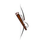 Bow and quiver with arrows on white background