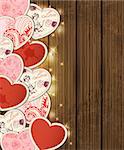 Decorative vector background with hearts for Valentine's day