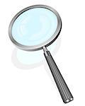 Vector illustration of magnifying glass with black rubber handle