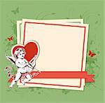 Decorative vector background with Cupid for Valentine's day