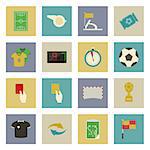 Soccer flat icons set vector graphic illustration design
