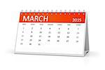 An image of a table calendar for your events March 2015