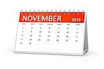 An image of a table calendar for your events November 2015