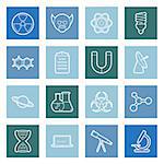 Science flat icons set vector graphic illustration