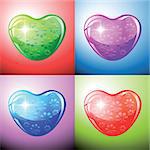 Heart shapes on colorful background to the Valentine's day. Vector illustration.