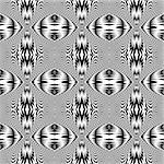 Design seamless monochrome checkered illusion background. Abstract distortion pattern. Vector art. No gradient