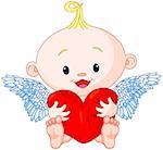 Valentineâ??s Day Cupid holds heart