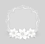 Floral frame with white flowers with place for text